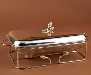 Nouveauté : Réchaud à nourriture moderne et écologique, plat à chafing en acier inoxydable argenté, pot à buffet pour le ramadan, couvercle, gaz - Product Image 6