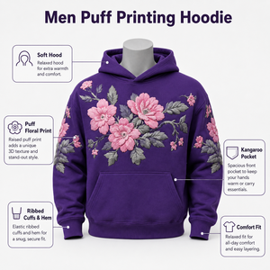 Sweat à capuche imprimé pour homme, coupe classique, toucher doux, motifs texturés, style streetwear, pour événements décontractés et usage quotidien, écologique - Product Image 6
