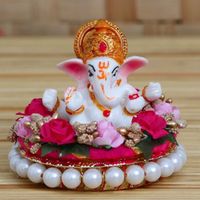 Idole florale indienne artisanale de Ganesh pour la décoration intérieure – Écologique et durable – Décoration pour la maison et les événements – Cadeaux de retour indiens
