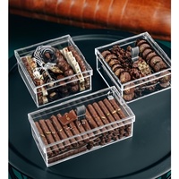 Boîte de service à chocolat acrylique transparente avec couvercle Verres de service de luxe pour bonbons, bonbons et événements d'entreprise