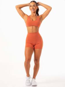 Vente en gros Short pour femme taille haute personnalisé Terracotta Scrunch Short d'entraînement fitness respirant et évacuant la transpiration - Product Image 4