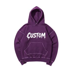 Sudadera con Capucha Extra Grande de Algodón 100% para Hombre, 420 GSM, Gruesa, Transpirable, con Estampado Personalizado y Lavado Ácido - Product Image 5