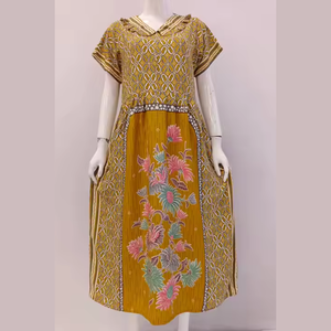 Vêtements de nuit à manches courtes pour femmes en gros nouveau modèle Chibi rayonne chemises de nuit d'été longueur au genou fermeture à la taille élastique - Product Image 1