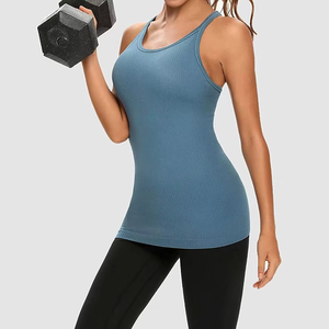 เสื้อกล้ามเล่นกีฬาสำหรับผู้หญิงมาใหม่เสื้อลำลองใส่วิ่งออกกำลังกายใส่บนถนนความยาวสั้นผ้าสวมใส่สบาย - Product Image 5