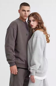 Unisex Heavy 100% Cotton Knitted Fleece Sweatshirt Custom Print Logo Winter Oversized Crewneck <b>Pullover</b> <b>Men</b> Solid 200 Grams - Product Image 4