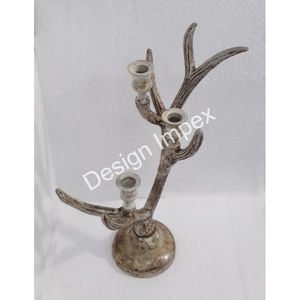 Bougeoir en or Antler Pièce unique Décoration de table Fêtes de mariage Bougie Stand By Design Impex - Product Image 5