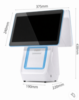 Système de point de vente à double écran tactile réactif, terminal moderne pour entreprise, ordinateur de point de vente tout-en-un