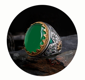 แหวนโมราสีเงินสเตอร์ลิงสำหรับผู้ชายหรูหราสไตล์ตุรกี925แต่งงานแบบคลาสสิกหินธรรมชาติเครื่องประดับแบบกำหนดขนาดเองขายส่ง - Product Image 6