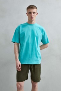 T-shirt da uomo di lusso Finch Garment Streetwear oversize con colletto spesso 210G, personalizzabile, 100% cotone organico, pesante. - Product Image 3