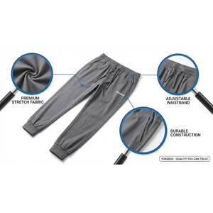 Pantalones Deportivos de Algodón Elástico para Hombre, Pantalones de Chándal Casuales, Pantalones Deportivos con Logotipo Bordado, Pantalones de Gimnasio, Fábrica OEM - Product Image 2