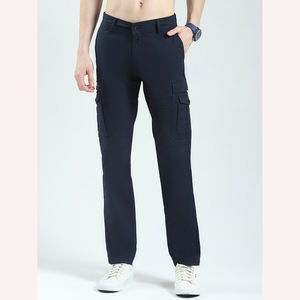 Mode décontractée pour hommes Pantalon Cargo droit incurvé rayé multi-poches élégant extérieur confortable Pantalon pour hommes délavé - Product Image 1