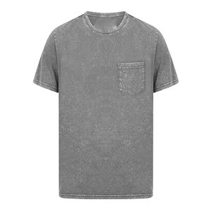 เสื้อยืดผู้ชายแฟชั่นใหม่ เสื้อยืดทรงโอเวอร์ไซส์แบบเรียบ ผ้าฝ้าย 100% เสื้อยืดลายฟอกสีสำหรับฤดูร้อนสำหรับผู้ชาย - Product Image 1