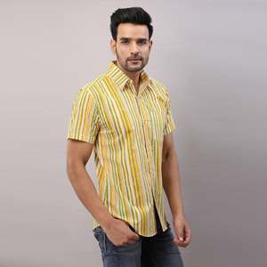 เสื้อเชิ้ตผู้ชายสีเขียวอ่อนลายทางผ้าฝ้าย 100% สวมใส่สบาย ระบายอากาศได้ดี ผลิตจากผ้าป๊อปลินและผ้าอ๊อกซ์ฟอร์ด เหมาะสำหรับฤดูใบไม้ร่วง แฟชั่น ODM - Product Image 4
