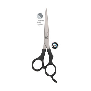 Ciseaux de coiffeur professionnels lame en acier inoxydable micro dentelée poignée en plastique droite outil de beauté micro dentelé à une lame - Product Image 1