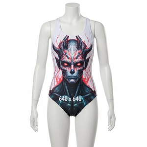 ชุดว่ายน้ำเล่นฟิตเนสกันน้ำชุดบิกินี่เล่นกีฬาระบายอากาศได้ดีผ้าโพลีเอสเตอร์พิมพ์ลายดิจิทัลสำหรับผู้หญิงชุดเล่นชายหาด - Product Image 1