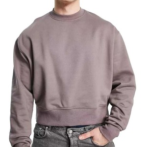 Sudadera corta para hombre con logotipo personalizado 100% algodón, jersey de alta calidad, cuello redondo, Sudadera corta en blanco para hombre, ropa de calle - Product Image 1