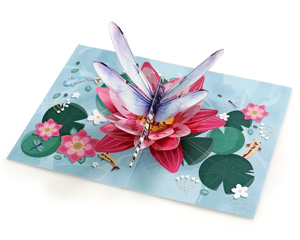 Modèle d'animal en papier 3D de libellule et de lotus, artisanal, nouvelle arrivée, carte pour invitations d'anniversaire, vente en gros disponible - Product Image 5