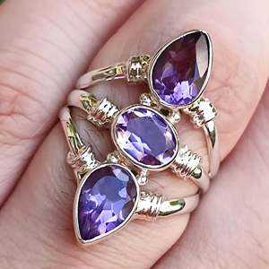 <b>Boho</b> June Birthstone <b>Ring</b> 925 Sterling Silver Oval Cut Amethyst Handmade June Birthstone Jewelry Perfect Gift for Her Birthday - Product Image 5