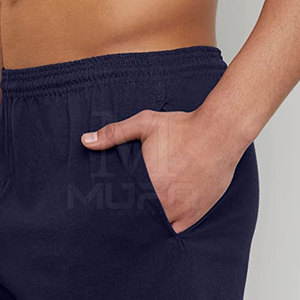 Pantalones cortos de gimnasia de cintura media para hombre de primera calidad, transpirables, estilo callejero, Color sólido, decoración elástica con logotipo, algodón de alta calidad - Product Image 4