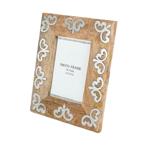Classical <b>5</b>\" <b>X</b> 7\" Brown Wooden and Metal Photo <b>Frame</b> Natural Wood with 4x6 8x10 6x8 Sizes Eco-Friendly Home Display" - Product Image 1