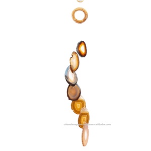 Carillon éolien de haute qualité en agate koala, tranches de géode, décorations de Noël, arts et artisanat, tranches d'agate naturelle colorées, carillons éoliens - Product Image 3