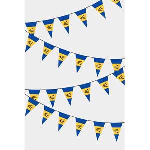 Guirlande de drapeaux triangulaires de la Barbade pour décorations de fête - Product Image 1