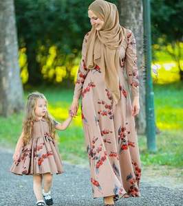 Islamic Ethnic Modest Style Mother and Daughter Matching Abaya New Collections Nida Fabric <b>Kids</b> Hijab Casual Formal - Product Image 5