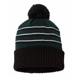 Gorros con pompón de Material personalizado con diseño de rayas, gorros cálidos de invierno de diferentes colores para hombres y mujeres, gorro jacquard, precio barato - Product Image 5