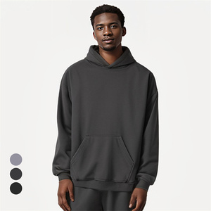 Fabricant de sweats à capuche surdimensionnés en molleton de coton et polyester 400 GSM vierges délavés à l'acide sweats à capuche unisexes pour hommes - Product Image 4