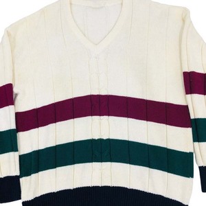 Pull col en v câble tricoté Cricket 100% laine coton respirant Top qualité pas cher prix à manches longues Sports d'hiver chandails pour hommes - Product Image 4