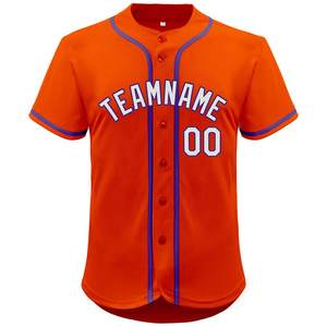 Maillot de baseball à boutons Logo brodé personnalisé tissu à mailles à séchage rapide chemise de softball pour jeunes matériel de lettres en sergé College Fit - Product Image 5