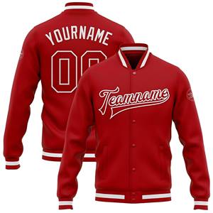 Veste bomber de baseball varsity en laine enduite d'hiver sur mesure avec logo frontal pour homme, fabrication OEM - Product Image 1