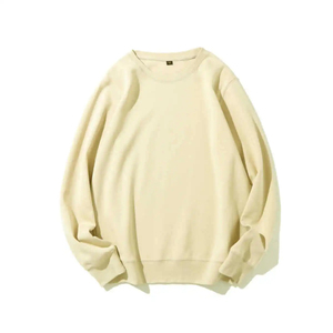 Unisex <b>Pink</b> Crewneck Sweatshirt 100% Cotton Regular Fit Knitted Casual Pullover Solid Color Long Sleeve Autumn Wear - Product Image 3