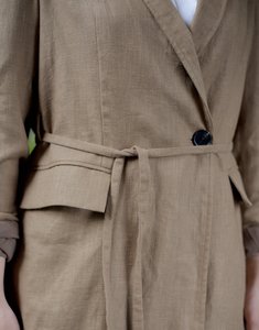 Acogedor Luxe para mujer, chaqueta fina de invierno con botones de ramio, chaqueta con lazo holgado, estilo informal a cuadros, talla grande, Otoño, algodón impermeable - Product Image 6