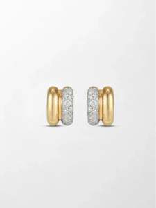 Pendientes Huggie con Doble Hilera de Diamantes Redondos Cultivados en Laboratorio, 1.56 Ct, Color GH, Claridad VS, 92 Piedras, Oro de 18K, Doble Hilera, Brillantes - Product Image 3