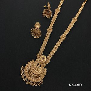 Lujoso conjunto de collar de boda con cadena de perlas de diseño de colgante doble y pendientes a juego Ideal para novias y ropa festiva - Product Image 3