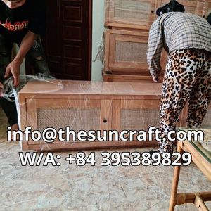 Mesa de tocador de madera y ratán para maquillaje, venta al por mayor, grandes cantidades, fábrica de Vietnam, precios competitivos - Product Image 6