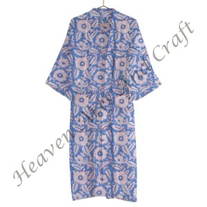 Peignoir à imprimé floral vintage pour filles Kimono en pur coton imprimé avec ceinture décorative - Product Image 4