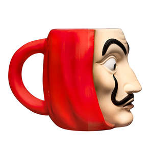 Tasse 3D Money Heist en grès céramique faite à la main, capacité 200ml/400ml, design moderne européen, cadeau d'affaires classique avec couvercle - Product Image 2