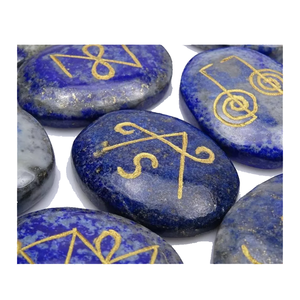 Karuna-piedra ovalada en forma de lapislázuli, Juego de 11 piezas de karuna, cristal curativo natural, piedras preciosas de Reiki, Karuna, venta al por mayor - Product Image 5