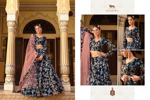 Seda triturada de diseñador hermoso con estampado floral Lehenga Choli mujer moda compras en línea a precio mayorista - Product Image 3