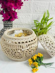 Caja de almacenamiento de joyería con forma de patrón Floral duradero tallado en mármol de lujo de alta calidad al mejor precio, decoración del hogar, estilo religioso - Product Image 3