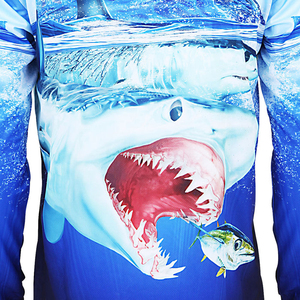 Venta al por mayor UPF50 + Polos de pesca Impresión digital Absorbe el sudor Ropa de pesca Transpirable Impermeable Tallas grandes disponible - Product Image 3
