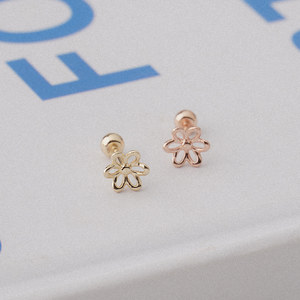 Orecchini Piercing da donna in oro 14k Fine linea Trendy 6 fiori Piercing gioielli di base ogni giorno da K-Jewelry - Product Image 6