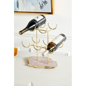 Estante de vino de ágata Tema de lujo estante de exhibición de Metal de vino decoración encimera estantes de vino de alta calidad fabricante al por mayor 2023 - Product Image 1