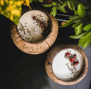 Velas de cáscara de coco tropical para decoración de interiores Producto de aromaterapia de alta calidad de Vietnam - Product Image 5