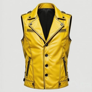 Chaleco de Motociclista de Cuero con Aspecto Vintage Genuino para Hombre, con un Corte Tradicional Diseñado para la Comodidad Diaria de Conducción - Product Image 4