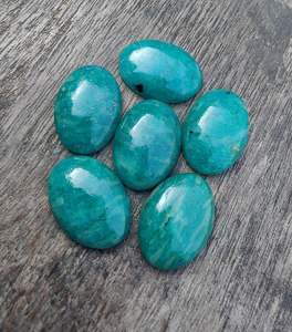 Top Grade Quality Natural Amazonite Oval Shape Cabochon Flat Back Calibrated Genuine Gemstones For Sale at Affordable Prices OEM - Product Image 1