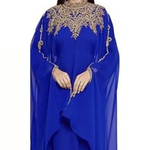 Kaftan marocain modeste de Dubaï, Abaya arabe maxi, robe de soirée longue à perles à la main, robe de mariée, tenue de plage élégante, Jellabiya - Product Image 1