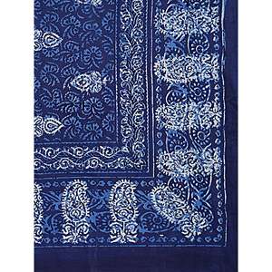 ชุดผ้าปูที่นอนลายชาติพันธุ์สีน้ำเงิน 100% ผ้าฝ้าย พร้อมปลอกหมอน 1 ใบ (BSB1098) - Product Image 4
